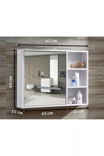 Module supérieur avec miroir pour meuble de salle de bain à porte basse.