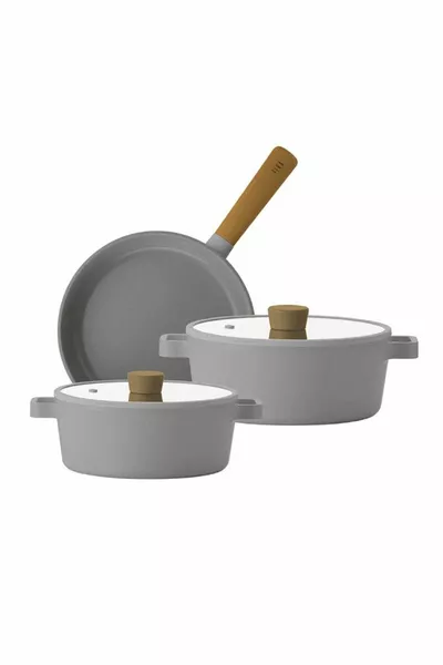 Набор кастрюль и сковород Fika Gri, 5 предметов 