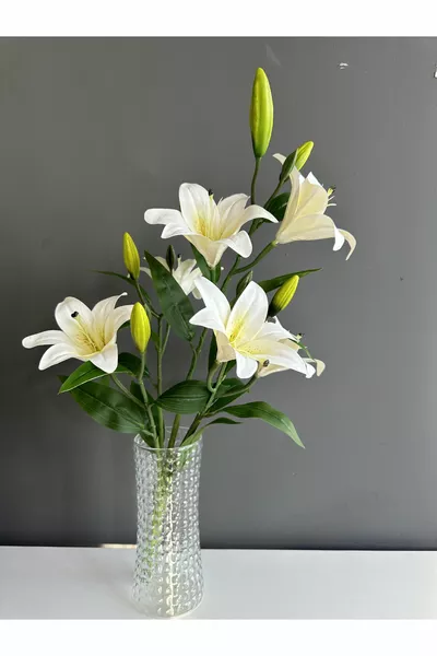 Fleur en vase de lys artificiel - Fleur de lys artificielle