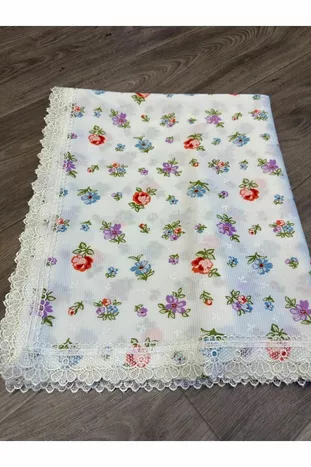 Vlekbestendig witte tafellaken met rozenpatroon, picknickkleed, tafellaken