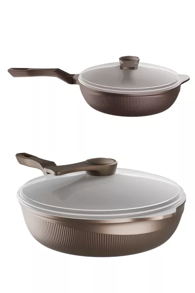 مقلاة و قدر بروستيم بطبقات جرانيت 6 مقاس  سم - مقاومة للالتصاق ومزوّدة بتقنية Airfrey 2 في 1