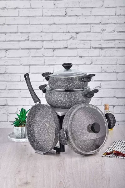 Stone Tombik 7-Piece Cookware Set Gray