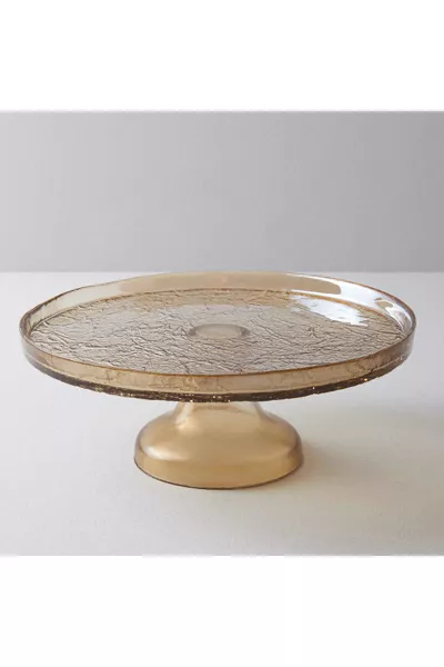 Gleam  cm Footed Serving Amber