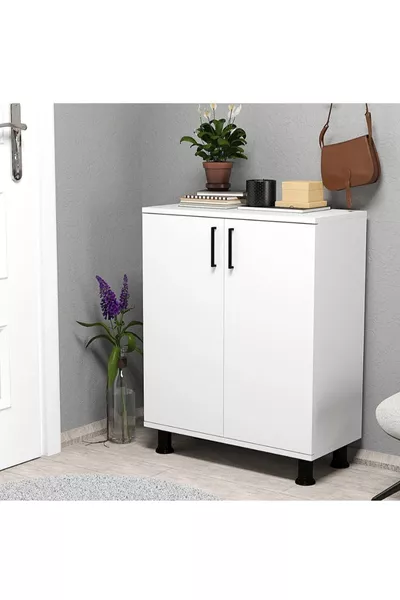 Шкаф за обувки с 2 врати и 4 рафта за  чифта обувки, за коридор, кухня, спалня, многофункционален шкаф