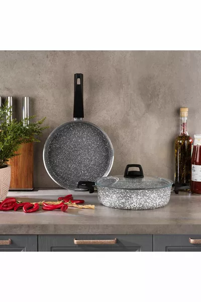 Eternal Basık Кастрюля  см. Сковорода  см-2 предмета Комплект Серый