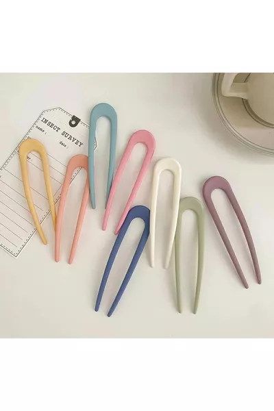 Дамска голяма шнола за кок в пастелни тонове (8 броя)