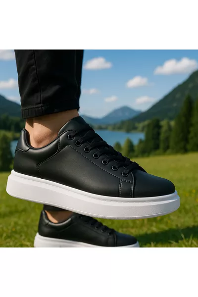 حذاء رياضي كاجوال أنيق للمشي بتصميم مريح وأرضية يومية للجنسين مع أربطة