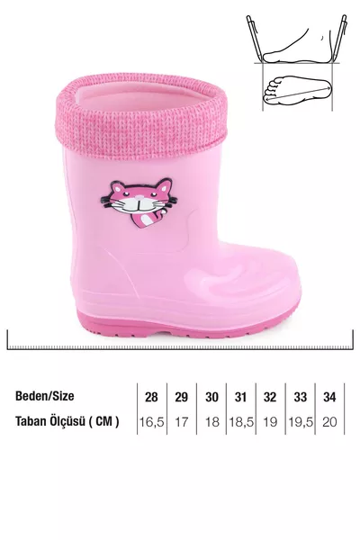 Meisjes Winter PVC Waterdichte Regenlaarzen met Warme Voering