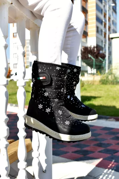 حذاء ثلجي للأطفال بنقشة الثلج ومقاوم للماء