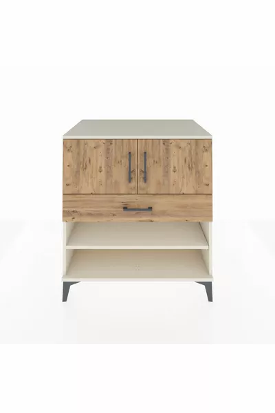 Кронос скрин с 3 рафта, 1 чекмедже и 2 врати, Мъхест камък-Бор