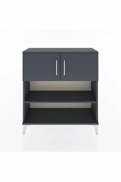 Arges Kast met 3 Planken en 2 Deuren Antraciet-Antraciet