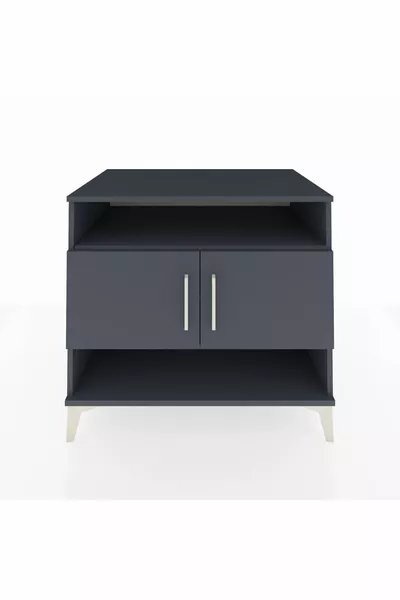 خزانة كرونوس بثلاثة أرفف وغطائين، أنثراسيت-أنثراسيت