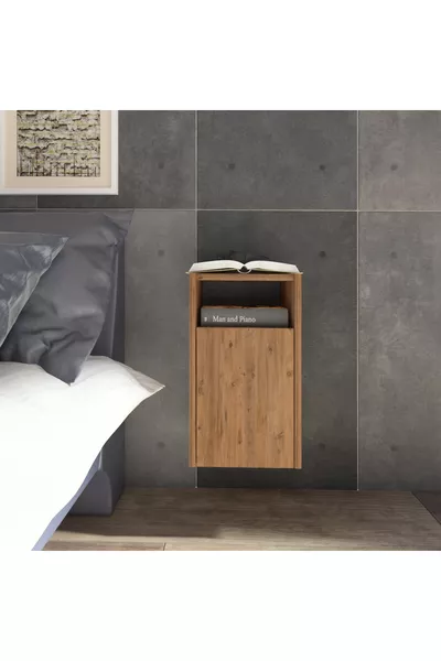 طقم خزانة جانبية وخزانة متعددة الأغراض بلون الصنوبر