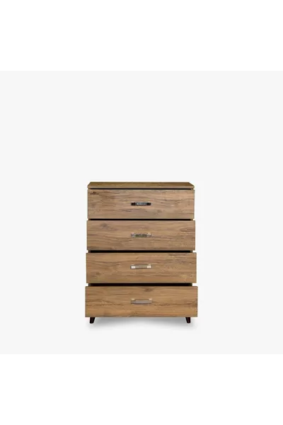 دولاب أدراج عميق متعدد الاستخدامات بلون خشبي فاتح، مصنوع من خشب مضغوط، يدوي الصنع