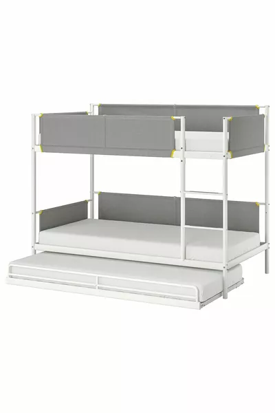 stapelbed, wit-lichtgrijs, cm, met basis