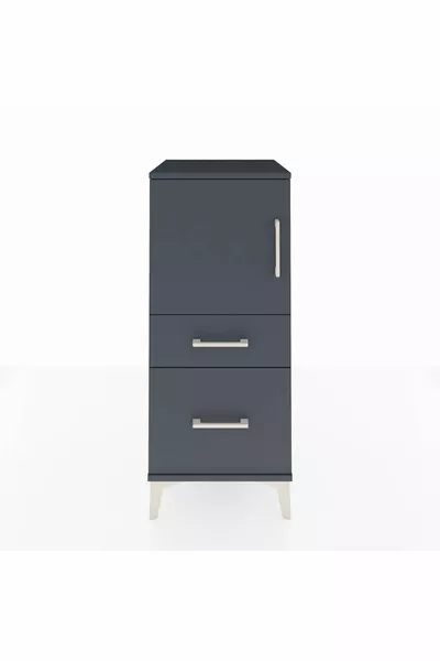 Хиперион Скрин с 2 рафта и 2 чекмеджета с една врата Антрацит-Антрацит