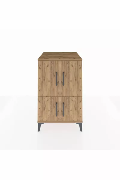 خزانة جانبية كرونوس بطابقين وأربعة أبواب - صنوبر
