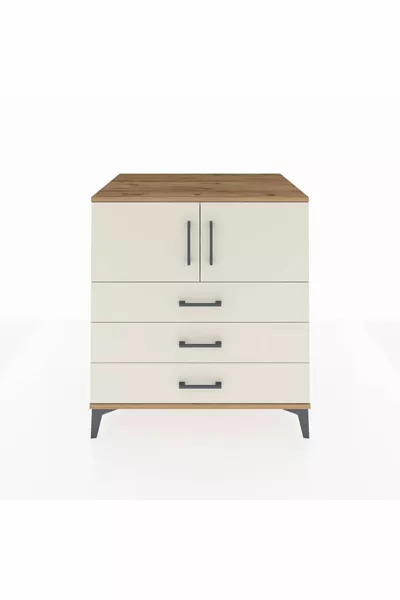 Kronos Comò 2 Ripiani 3 Cassetti 2 Ante Pino-Agata