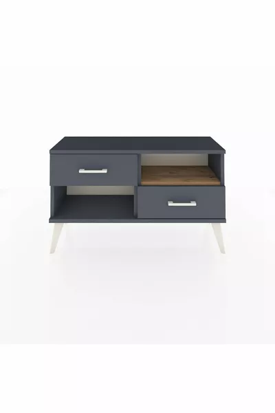 Commode Arges à une étagère et 2 tiroirs Anthracite-Sapin/Anthracite