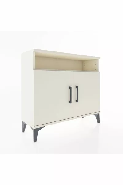 Arges Kommode mit 2 Regalen und 2 Türen, Mondstein-Mondstein