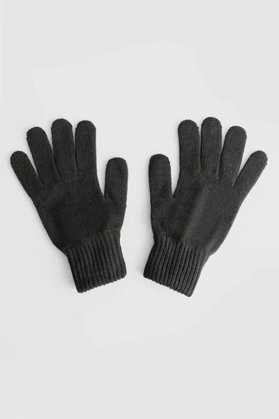 Winter Wool Black Men's Gloves