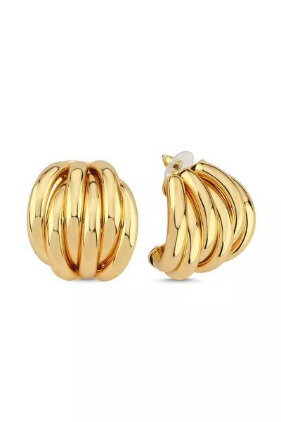 Steel 6-ring earring