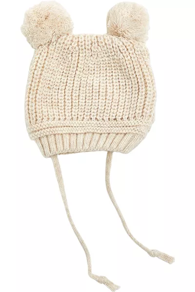 Pom-Pom Knit Baby Hat, Knit Baby Beanie ( Months)