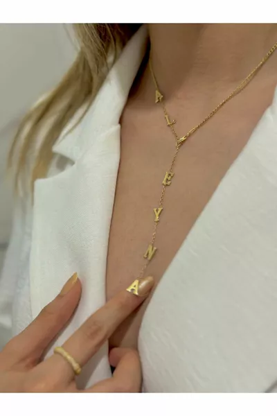 Y Model Name Necklace  Sterling Silver