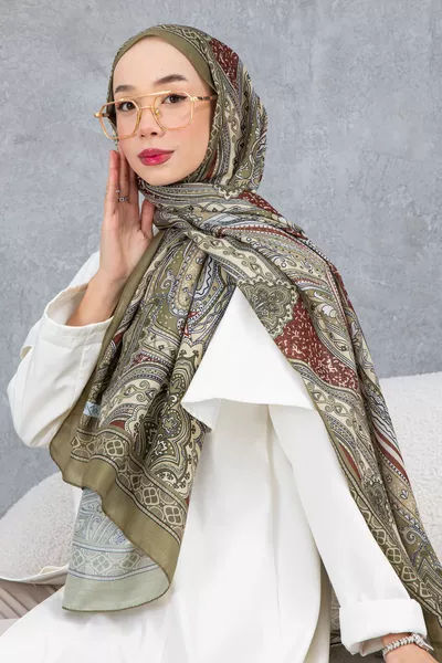 وشاح قطن بنقش عرقي قديم، قماش مستورد، جودة عالية وموسم جديد