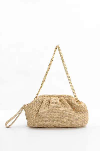 Woven Straw Crossbody Bag with Strap Width: cm, Height: cm, Depth: 7cm