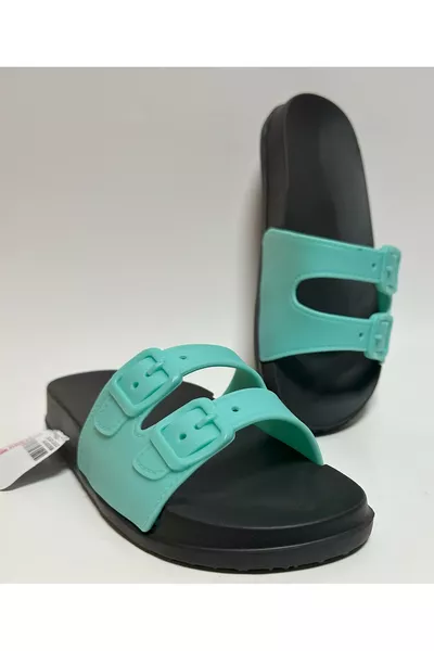 Turkoois Anatomische Zool Zachte Plastic Extra Licht Dames Zwembad Zee Strand Huis en Straatslippers EVA