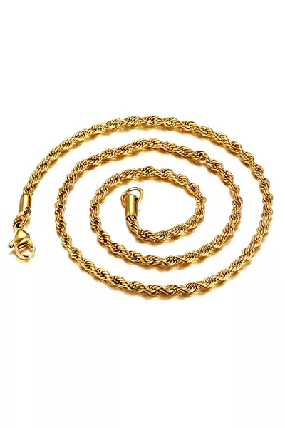 Catena a Cavo in Acciaio Placcato Oro Unisex