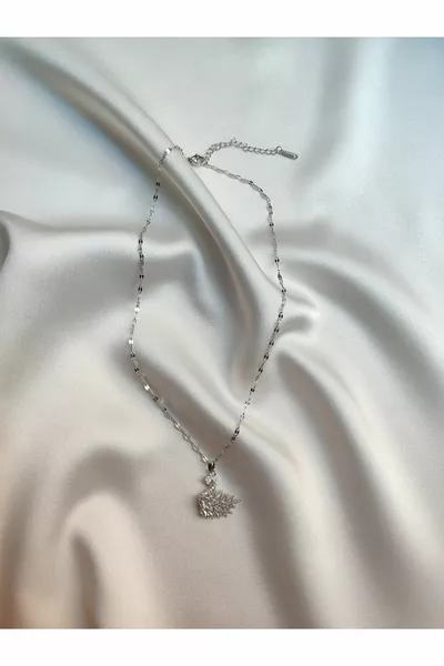 Collier Cygne en Acier avec Pierre