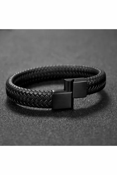 Bracelet magnétique en simili cuir pour homme