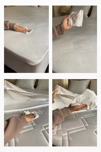 واقي مرتبة محيط كامل مقاوم للسائل، مصنوع من القطن المحاك بنسبة %