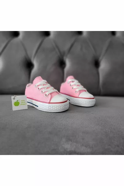 حذاء رياضي قماش كتان قصير مربوط للجنسين للأطفال والبنات والأولاد