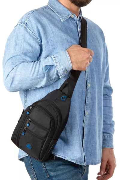 سماعات أذن مقاومة للماء للجنسين حقيبة كروس بسحاب USB للحمل على الخصر والكتف والصدر حقيبة يومية