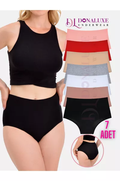 سراويل داخلية نسائية، سروال داخلي نسائي عالي الخصر قطن ناعم، عبوة تحتوي على 7 قطع