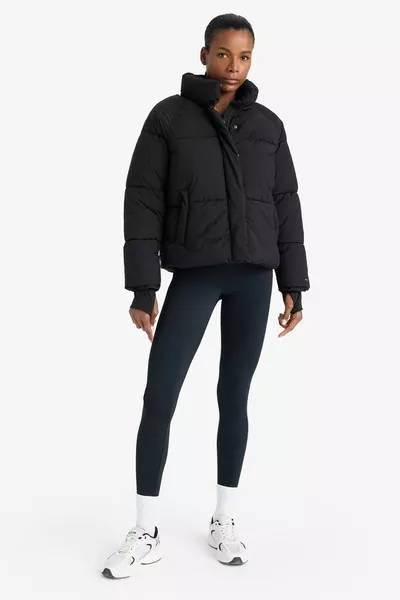 DeFactoFit Пуховик с надувающейся отделкой, водоотталкивающий, с воротником-стойкой, застежкой-молнией и кнопками, с карманами, модель WN