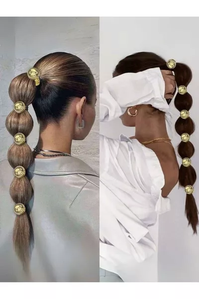 مجموعة من 4 مشابك مطاطية ذهبية