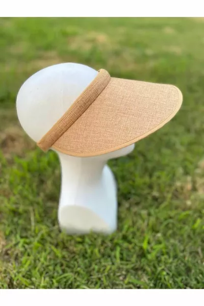 قبعة تنس بيج / بني مع حاجب واقٍ من الأشعة فوق البنفسجية للجنسين