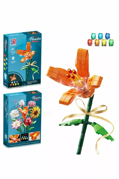 زهرة مكعبية مضيئة متعددة الألوان - زنبق