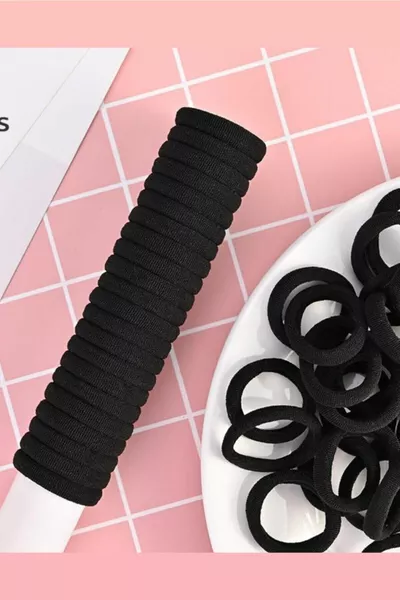 Women's  Pcs Black Rubber Buckle Set