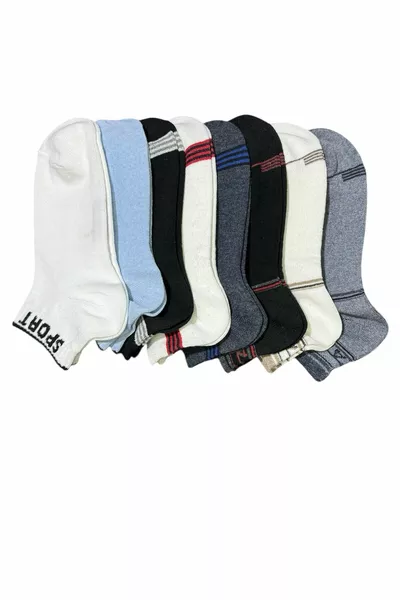 8 أزواج جوارب رجالية قطنية ملونة