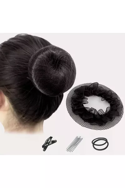 Vintage Zwarte Kleur Haarclip Set Net Haarclip Ballet Knot Haarclip