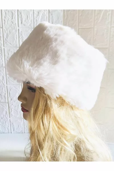 White Faux Fur Hat