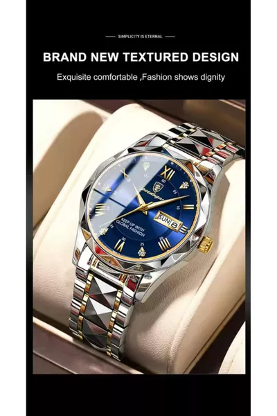 Original Stainless Steel Men's Luxury 1st Class Wristwatch