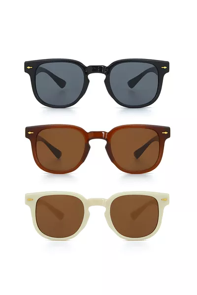 طقم فرصي من 3 نظارات شمسية للجنسين