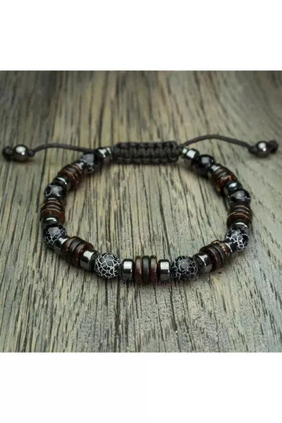 Гривна с истински ахат, естествен камък