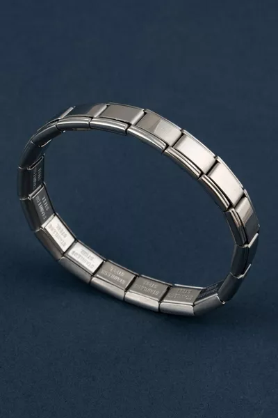 M Letter Stainless Steel Italian Charm Bracelet Personalization Link